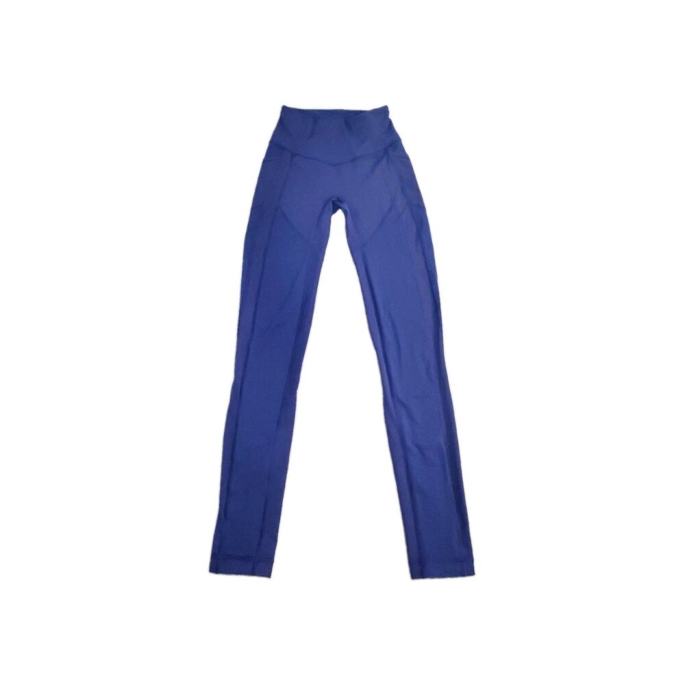 Lululemon Sz 4 Navy Blue Leggings Athletic High Rise 7/8 Length Ankle Gym C12-2